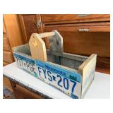 Handcrafted Wooden Tote with Minnesota License Plate Panels