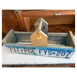 Handcrafted Wooden Tote with Minnesota License Plate Panels