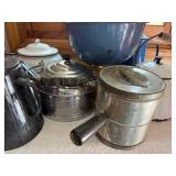 Collection of Vintage Enamelware and Metal Kitchenware
