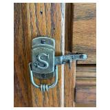 Antique Oak Hoosier Cabinet with Porcelain Top and Flour Bin