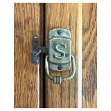Antique Oak Hoosier Cabinet with Porcelain Top and Flour Bin