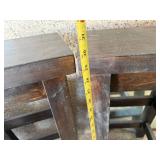 Pair of Wooden Bar Stools with Dark Finish, 29 Inch Height