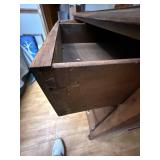 Antique Wooden Dresser with 4 Drawers and Brass Pulls