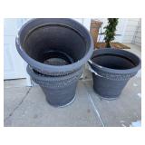 Set of 3 Large Decorative Outdoor Planter Pots