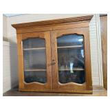 Vintage Oak Display Cabinet with Glass Doors