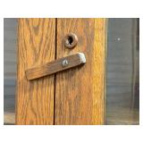 Vintage Oak Display Cabinet with Glass Doors