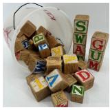 Vintage Toys Lot: Lincoln Logs, Barrel of Monkeys, Wooden Alphabet Blocks