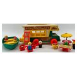 Vintage Fisher-Price Play Family Camper Toy Set with Figures and Accessories