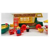 Vintage Fisher-Price Play Family Camper Toy Set with Figures and Accessories