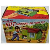 Vintage Toy Car Collection including Tonka with Figures and Plastic Hut Set