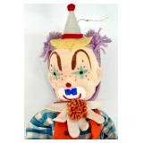 Vintage Holiday Fair 1963 Clown Doll and Felt Tribal Figure Doll