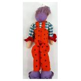 Vintage Holiday Fair 1963 Clown Doll and Felt Tribal Figure Doll