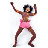 Vintage Holiday Fair 1963 Clown Doll and Felt Tribal Figure Doll