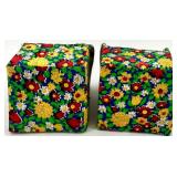 Set of 2 Vintage Floral Doll Armchairs with 2 Doll Ottomans