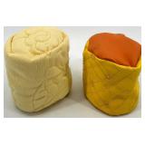 Set of 2 Vintage Floral Doll Armchairs with 2 Doll Ottomans