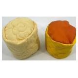 Set of 2 Vintage Floral Doll Armchairs with 2 Doll Ottomans