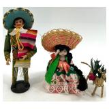 Collection of 12 Vintage Ethnic Dolls, Handmade and Cloth Variations