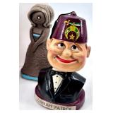 Collection of 13 Vintage Figurines and Dolls Including Goofy, Matryoshka, and Character Pieces