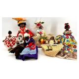 Collection of Handcrafted Ethnic Dolls, Caribbean and South American Style