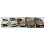 Lot of 5 Die-Cast Convertible Model Cars Including Ford Mustang 1964 1/2