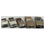 Lot of 5 Die-Cast Convertible Model Cars Including Ford Mustang 1964 1/2