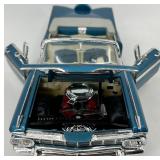 Set of 2 - Diecast Classic Car Models 1959 Chevrolet Convertible and White Coupe