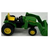 Vintage Fisher-Price Dump Truck, Clear Helicopter, and John Deere Toy Tractor Lot