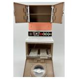 Vintage Deluxe Toy Kitchen Appliance Playset with Refrigerator and Washer