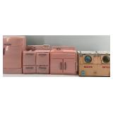 Vintage Tico Pink Dollhouse Kitchen Appliances Set