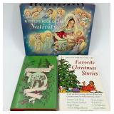 Collection of 3 Vintage Christmas Books Including Nativity and Story Anthologies