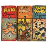 Set of 3 Vintage Tall Comic Books: Pluto, Bugs Bunny, Andy Panda All Picture Comics