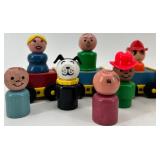 Vintage Fisher-Price Little People Wooden Train Set with Figures