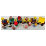 Vintage Fisher-Price Little People Wooden Train Set with Figures