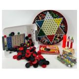 Vintage Board Game Collection with Chinese Checkers, Bingo, and Marbles