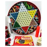 Vintage Board Game Collection with Chinese Checkers, Bingo, and Marbles