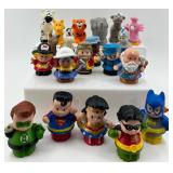 Collection of 20 Little People Figures Including Superheroes, Animals, and Community Characters