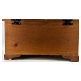 Vintage Wooden Toy Chest with Painted Train Motif