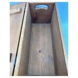 Vintage Wooden Toy Chest with Painted Train Motif