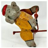 Vintage Circus Wire Balance Sculpture - Two Painted Figures on Red Base