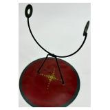 Vintage Circus Wire Balance Sculpture - Two Painted Figures on Red Base