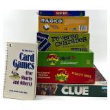 Board Games Lot - Skip-Bo, Rack-O, Reverse Charades, Apples to Apples & Clue