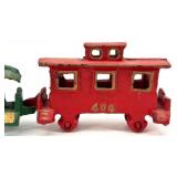 Handcrafted Wooden Train Display Shelf and Cast Iron Train Set