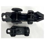 Handcrafted Wooden Train Display Shelf and Cast Iron Train Set