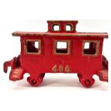 Handcrafted Wooden Train Display Shelf and Cast Iron Train Set