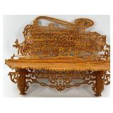 Handcrafted Wooden Train Display Shelf and Cast Iron Train Set