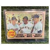1968 Topps Super Stars Harmon Killebrew, Willie Mays, Mickey Mantle