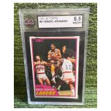 1981-82 Topps Magic Johnson 1st Solo Card RC Graded KSA 8.5