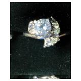 4 Stainless Steel Fashion Rings with CZ Stones - Size 7.5 to 7.75