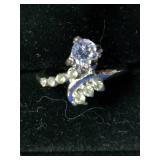 4 Stainless Steel Fashion Rings with CZ Stones - Size 7.5 to 7.75