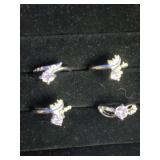 4 Stainless Steel Fashion Rings with CZ Stones - Size 6.25 to 7.25